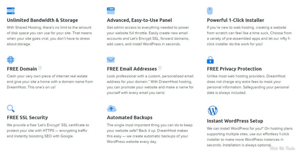 DreamHost Hosting Features