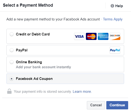 Facebook Ads Payment Method