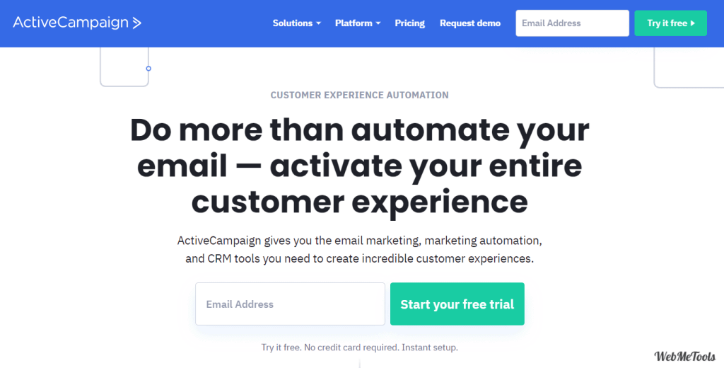 ActiveCampaign Email Marketing Home Page