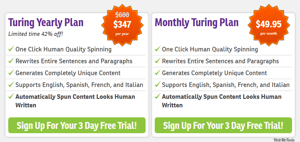 WordAI Pricing Plans