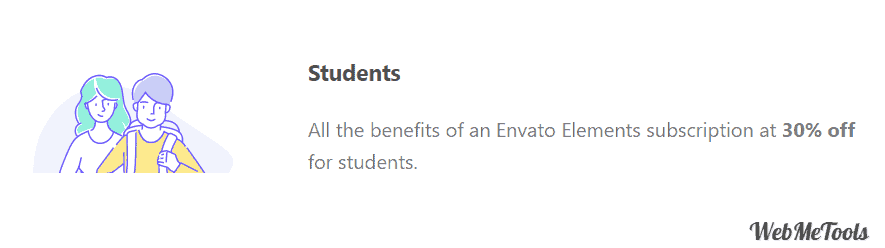 Envato Elements Pricing for Students 30 Discount