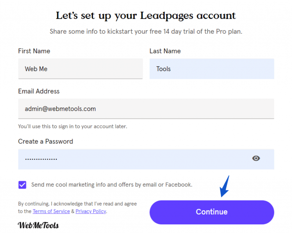 Leadpages Free Trial Account sign up