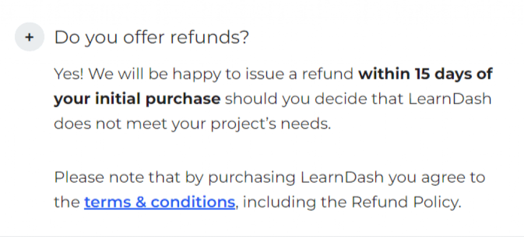 LearnDash Refund Policy