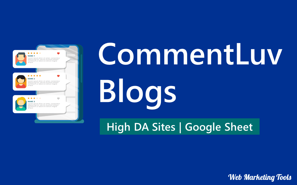 CommentLuv Blog Sites List