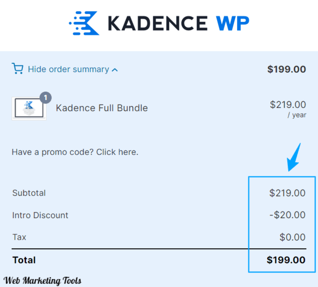 Kadence Theme Intro Discount Applied
