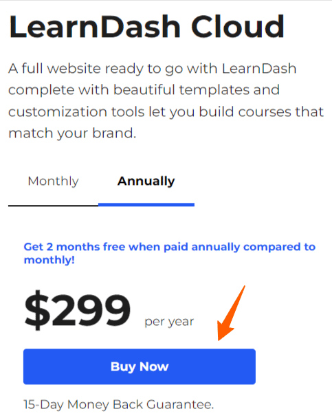 LearnDash Cloud Annually Price