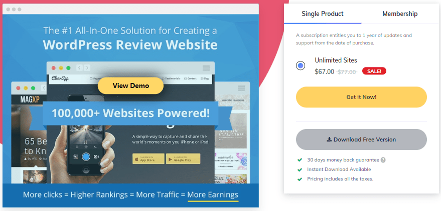 WP Review Pro Plugin Pricing
