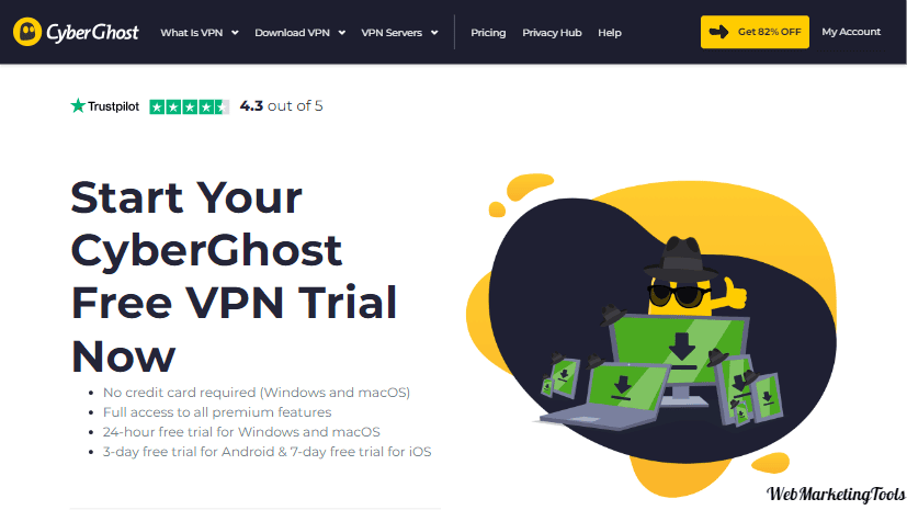 CyberGhost Free Trial Homepage