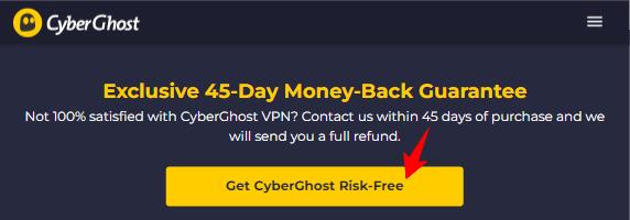 CyberGhost 45 days money back guarantee