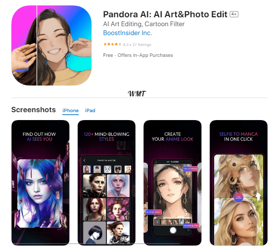 Pandora app for iPhone