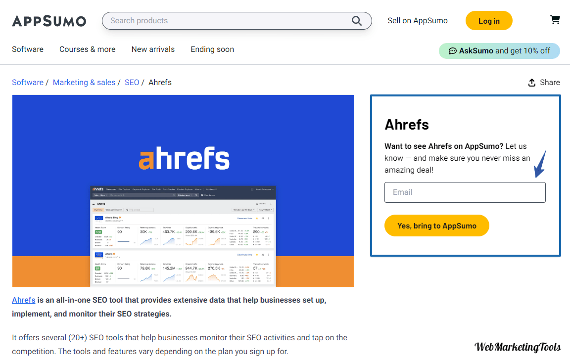 Ahrefs Deal on AppSumo