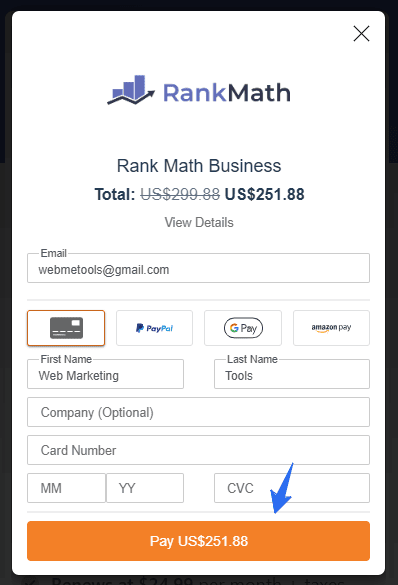 Rank Math PRO Business Plan Checkout Rank Math Business Plan Checkout